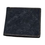BOSHIHO Portafoglio in sughero, Vegan RFID Blocking Wallet con tasca porta monete, Bifold Men Wallet (Nero)