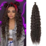 TAOYEMY Ocean Wave Crochet Capelli 16 Pollice 6 Pacchi Onda Profonda Intrecciato Capelli Estensioni Sintetiche Curly Crochet Capelli Per Le Donne Nere (#4, 16 inch-6 PC)