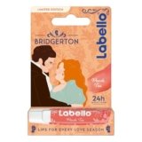 Labello Bridgerton Limited Edition Peach Tea 4.8 g, Balsamo labbra colorato in edizione limitata, Burrocacao labbra lip balm idratante 24h con aroma di Pesca e tocco di colore brillante