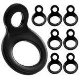 REBECCAGIBSON 10 Pezzi Ganci Multiuso Reggetta, Nero Anello Ancoraggio,Anello Ancoraggio O-Ring Fissaggio Anelli Ancoraggio,Ganci Ancoraggio Acciaio Inossidabile,per Garage, Officina, Camion