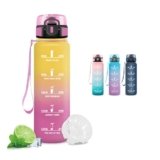 Borraccia 500ml, Borraccia Bambina, Bottiglia Senza Perdite, Bottiglia Motivazionale, Facile Da Trasportare, Boraccia Con Orari Per Bere, Boraccia Acqua per Sport, Fitness, Yoga, Bambina, Scuola