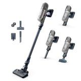 Rowenta X-Pert RH6836EO 6.60 Cordless Vacuum Cleaner, 100 W Power, 45 Minutes Runtime, Cordless & Bagless, LED Brush Head, Removable Battery, 0.55 L Container, Includes Crevice Tool and Wall Mount