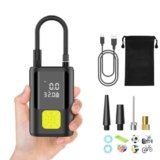 Ockwred 6000mAh Mini Compressore Aria Portatile Auto, 150PSI Gonfiatore Bici Elettrico con Schermo LCD Digitale e Torcia LED, Pompa Elettrica per Bicicletta, Auto, Moto, Monopattino, Palloni (Nero)