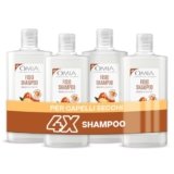 Omia, Fisio Shampoo Eco Bio con Olio di Argan del Marocco per Capelli Secchi, Nutriente e Ristrutturante, Senza Siliconi e SLES, 4 Flaconi da 200 ml