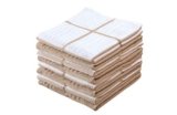 Sticky Toffee Cotton Dishcloths Set of 8 – 12×12 in Tan and White Dish Towels, Reusable and Absorbent Tea Towels for Cleaning or Drying, Oeko-Tex Cotton