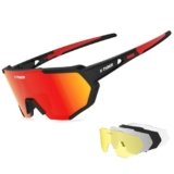 X-TIGER Occhiali Da Ciclismo Con 5 Lenti intercambiabili, TR90 Occhiali Bici MTB per Ciclismo Corsa Pesca Guida