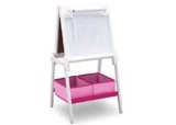 Delta Children MySize Kids Double-Sided Storage Easel -Ideal for Arts & Crafts, Drawing, Homeschooling and More, Bianca White