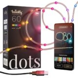 Twinkly Dots 3m, Striscia LED Multicolore, Striscia LED RGB Flessibile, Compatibile con Alexa e Google Home, Gaming, 16M+ Colori, Alimentazione USB, Controllo App, Filo Trasparente, 60 LED