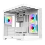Itek Case Gaming DARK CAVE DS ATX White Edition, 3 Ventole da 12cm ARGB, 2x USB3, 1x Type-C, Vetro Temperato Frontale e Laterale