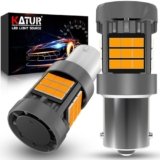 KATUR Lampadina 1156 BA15S LED, Canbus 500% luminosità 3000LM Giallo Ambra con Ventola di Raffreddamento Lampadine LED 7506 P21W 1141 Indicatori di Direzione, 2PCS