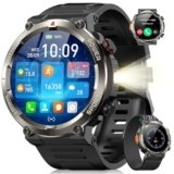Blackview Smartwatch Uomo, Orologio Intelligente Fitness con Chiamate Bluetooth,1.45″ Militari Smart Watch Tracker 100+ Modalità Sportive/Cardiofrequenzimetro/SpO2/Torcia/Bussola per Android iOS