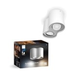 Philips Hue White Ambiance Pillar, faretto a due luci, bianco