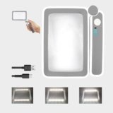 Magnifying Glass with Light, Rechargeable Page Magnifier with 3 Light Modes Magnifying Glass for Reading Folding Handheld Lens with Clean Cloth Items for Grandma Grandpa Seniors Book Lovers