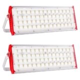 CREATESTAR Faretto Led da Esterno 20000LM 200W, Faretti Led Esterni 6500K luce bianca fredda, 2 Pezzi IP66 Impermeabile Faro Esterno per magazzino giardino garage campo sportivo cortile
