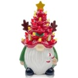 pinata Ceramic Christmas Tree Decor, Christmas Gnomes Decorations Indoor, Lighted Gnome Antlers Ceramic Tree Table Decorations