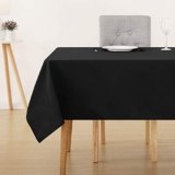 Deconovo Tovaglia Impermeabile Copritavolo Moderno Tinta Unita un Pezzo in Tessuto Oxford Tavolo per Salatto e Cucina 130×130 CM Nero