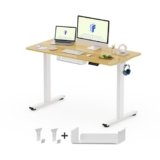 FLEXISPOT Scrivania Regolabile in Altezza 120×60 cm, Standing Desk Motorizzata con Pannello Unico e Controller Intelligente, Scrivania Elettrica con Ganci e Gestione Cavi