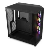 NZXT H6 Flow RGB, CC-H61FB-R1, Case Mid-Tower Compatto a Doppia Camera con Flusso d’Aria, Include 3 Ventole RGB da 120 mm, Pannelli in Vetro Panoramico, Flusso d’Aria ad Alte Prestazioni, Nero