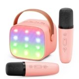 Ankuka Karaoke per Bambini Karaoke con Microfono Karaoke Cassa Bluetooth con 2 Microfoni, Regalo Bambina Giochi Bimba Regalo Compleanno per 3, 4, 5, 6, 7, 8, 9,10,11,12+ Anni (Rosa)