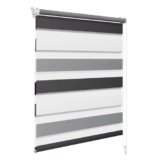 WOLTU Tenda a Rullo per interni Doppio Strato Giorno e Notte, Fissaggio a Morsetto Senza Foratura 60l x 150A cm Bianco+Grigio+Antracite, Tenda Traslucida e Oscurante per Finestra o Porta
