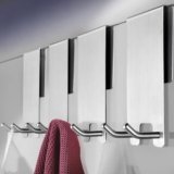 ZUNTO 4 Pezzi Ganci Portasciugamani Bagno in Acciaio Inox Spazzolato Argento, Gancio Doccia per Squeegee, Accappatoi e Asciugamani – Accessori Bagno Senza Foratura