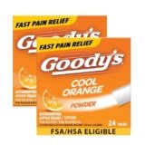 Goody’s Extra Strength Headache Powder, Cool Orange Flavor Dissolve Packs, 24 Individual Packets (2 Pack)