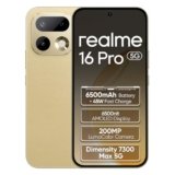 realme 16 Pro 5G Smartphone 8+256GB,Master Gold,MediaTek Dimensity 7300 Max,6.78″ 144Hz AMOLED,200MP OIS rear camera,50MP front selfie,6500mAh battery,80W ultra charge,NFC,eSIM,IP69
