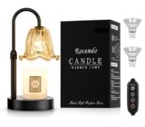 Candle Warmer Lamp with Timer, Birthday for Women Mom, House Warming Gifts Modern Farmhouse Home Decor, Dimmable Wax Melt Warmer for Jar Candles with 2 Bulbs (Amber)