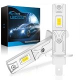 Sycreek Lampadine H1 LED,22000LM 6500K Bianco Freddo 12V Led H1 Lampade Faro per Auto e Moto 600% Luminosità 1:1 Mini Plug-n-Play