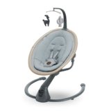 Maxi-Cosi Cassia Sdraietta Neonati Elettrica per Bambini, 0-6 mesi, max 9 kg, Altalena Neonato Girevole 360°, Reclinabile, Rilevamento Automatico Movimento, 5 Velocità, 12 Melodie, Beyond Grey