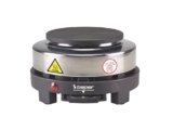 BEPER P101PIA003 Fornello Elettrico Piccolo in Ghisa/Acciaio Inossidabile, 5 Livelli di Cottura, Fornelletto Elettrico Portatile, Fornello da Campeggio con Piastra da 10 cm, 500W