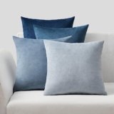 Topfinel 4 Pezzi Copricuscini Divano 50×50 Decorativo Casa Giallo Velluto per Cucina Sedia Soggiorno Letto Giardino Camera da Letto Serie Moderna Blu