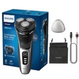 Philips rasoio elettrico serie 3000 – Rasoio elettrico Wet & Dry per uomo con tecnologia SkinProtect, colore Deep Black, rifinitore a scomparsa, rasoio cordless, astuccio da viaggio (modello S3241/12)