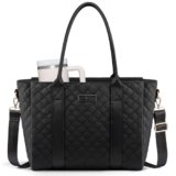 LOVEVOOK Teacher Tote Bag for Women, Quilted Work Tote Nurse Laptop Bag, Large Computer Shoulder Bags with Zipper for Travel