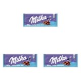 Milka Bubbly tavoletta di cioccolato Cioccolato al latte delle Alpi aerato con cacao sostenibile – 90 g (Confezione da 3)