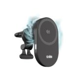 SBS Qi2 25W Caricatore Wireless MagSafe, Porta Cellulare Auto Magnetico, Attacco Bocchetta dell’Aria, Ricarica Rapida, Alimentazione USB-C, Caricabatterie per iPhone, Android, Nero