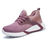 TQGOLD Scarpe Antinfortunistiche Scarpe da Ginnastica Unisex Leggere Antiperforazione Punta in Acciaio Comode Scarpe Sicurezza　(Taglia 43EU,Rosa Pallido)