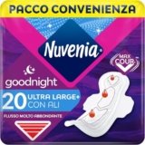 Nuvenia – Assorbente Ultra Notte con Ali – Superficie Traspirante e Assorbenza Rapida – Confezione da 20 Assorbenti