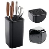 Gykutix Ceppo Portacoltelli Senza Coltelli, Portacoltelli, Ceppo Portacoltelli Nero Senza Coltelli con 21 Fessure Flessibili Adatte a Tutti i Coltelli da Cucina