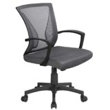 Yaheetech Sedia da Ufficio Scrivania Girevole Altezza Regolabile con Rotelle e Braccioli Ergonomica Reclinabile in Tessuto Traspirante Portata 136 kg Grigia Scura