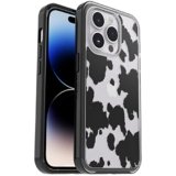 OtterBox Cover per iPhone 14 Pro Symmetry Clear, resistente a shock e cadute, sottile, testata 3x MIL-STD 810G, protezione antimicrobica, Cow Print