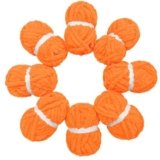 HouseABC Chunky Yarn for Hand Knitting Soft Jumbo Bulky Fluffy Chenille Yarn for Crocheting Blanket Scarf DIY 8 Pack (Orange, 28yds, 8 Ounces Each)