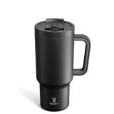 Meoky 32 oz Tumbler with Handle and Flip Straw, 100% Leakproof Tumbler with Lid and Straw, Stainless Steel Insulated Cup, Cupholder Friendly, Keeps Cold for 24 Hours (Night)