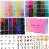 XJRLUK Glass Beads Bracelet Making Kit, 3000 pcs 72 Colors 6 mm Crystal Beads for Jewelry Making, Glass Beads Kits for Beginners DIY Earrings Necklaces Rings Crafts Birthday Gifts