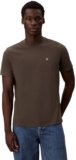 Calvin Klein Uomo T-Shirt Maniche Corte Classic Monogram Tee con Scollo Rotondo, Marrone (Beluga), XS