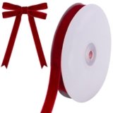 Tsorode 10 Yards Red Velvet Ribbon for Christmas Tree,5/8 Inch Velvet Christmas Ribbon for Gift Wrapping Crafts Bow Wreath Holiday Decorations (Red)