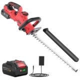 Tagliasiepi a Batteria 21V, Tagliasiepi Elettrico con 4.0Ah Batteria, 180° Regolabile Tagliasiepi, 51cm Lunghezza Lama, 16mm Distanza tra i Denti, Copri Lama per Siepi, Rami, Arbusti, Ramoscelli