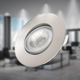 B.K.Licht – Set di 6 faretti LED da incasso 230V orientabili, piatti, luce bianca calda, faretti incasso, faretti led interno incasso, faretto led incasso, dimensione foro 68mm, 90x24mm, nichel opaco