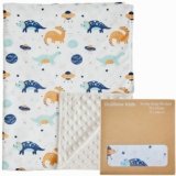 DuShow Dinosaur Baby Blanket for Boys – Ultra Soft Double Layer Minky Blanket with Dotted Backing, Lightweight Receiving Swaddle for Newborns & Toddlers, Nursery, Stroller, Carseat-30×40 Inches