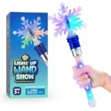 IPIDIPI TOYS Snowflake Wand – Spinning Light Up Magic Wand for Kids, Princess Fairy – Christmas Stocking Stuffers Light Up Toys, Goodie Bag – Ideal Gift, Birthday Party Gift for Girls